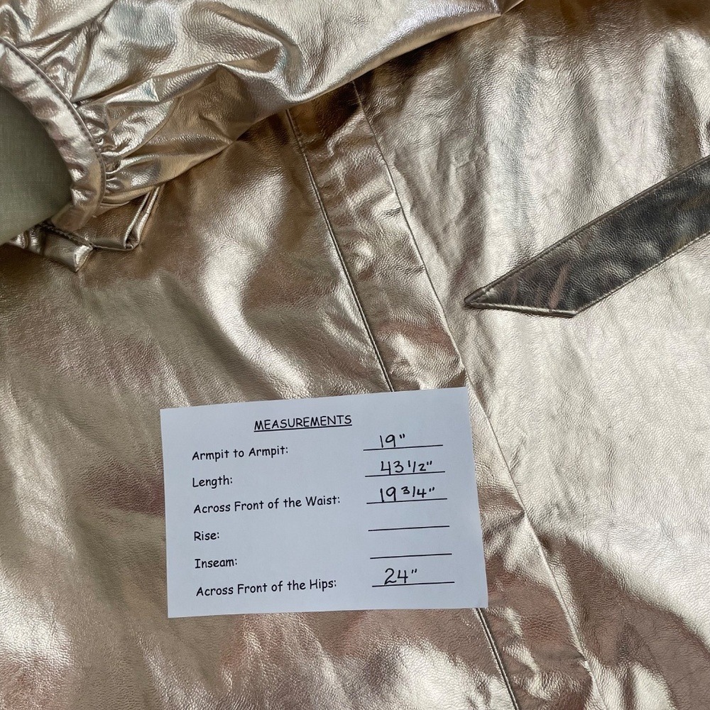 NWT!! Anthropologie MARE MARE Shine Faux‎ Leather Shirt Dress Pearl Metallic XS - Picture 15 of 15